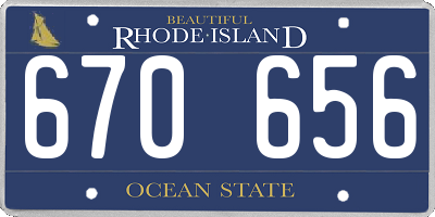 RI license plate 670656