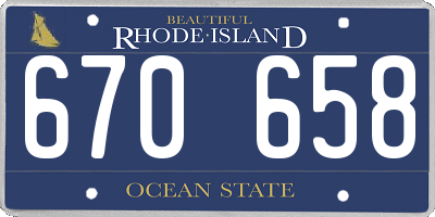 RI license plate 670658