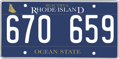 RI license plate 670659