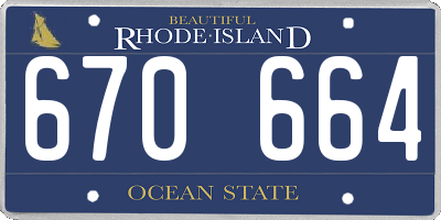RI license plate 670664