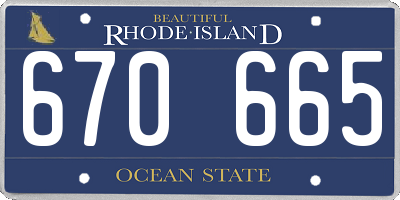 RI license plate 670665