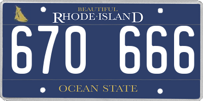 RI license plate 670666