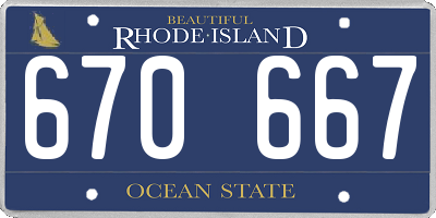 RI license plate 670667