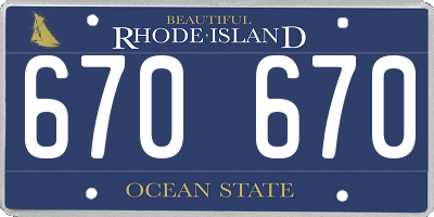 RI license plate 670670
