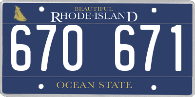 RI license plate 670671
