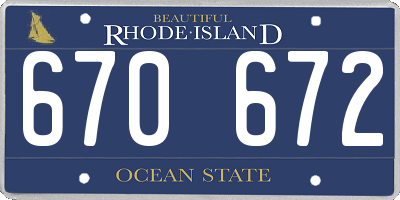 RI license plate 670672