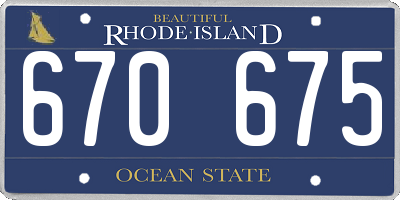 RI license plate 670675