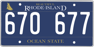 RI license plate 670677