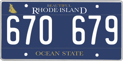 RI license plate 670679