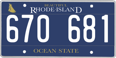 RI license plate 670681