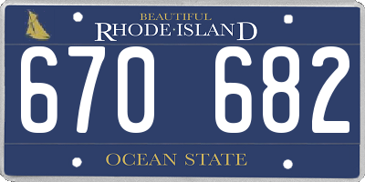 RI license plate 670682