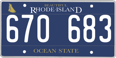 RI license plate 670683
