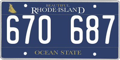 RI license plate 670687