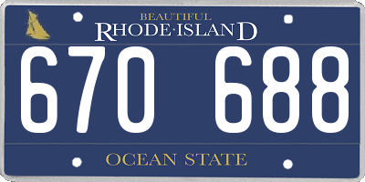 RI license plate 670688