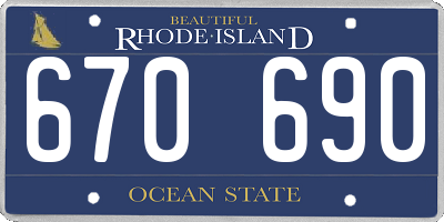 RI license plate 670690