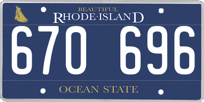 RI license plate 670696