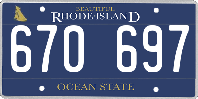 RI license plate 670697