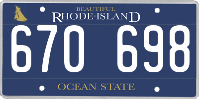 RI license plate 670698
