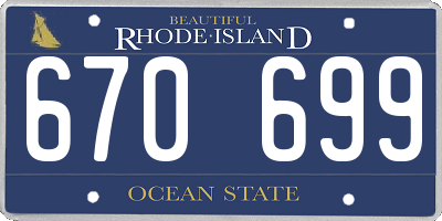 RI license plate 670699
