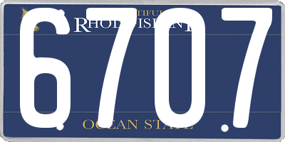 RI license plate 6707