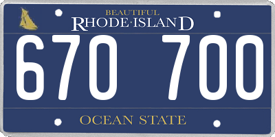 RI license plate 670700