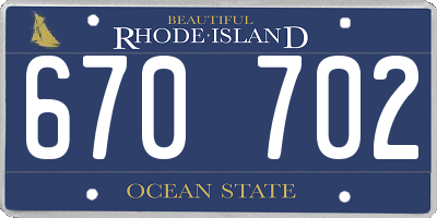 RI license plate 670702