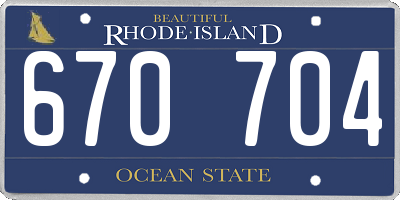 RI license plate 670704