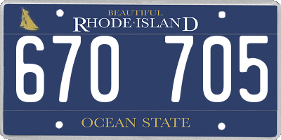 RI license plate 670705