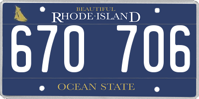 RI license plate 670706