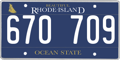RI license plate 670709