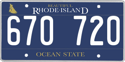 RI license plate 670720