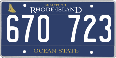 RI license plate 670723