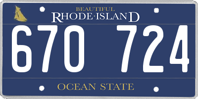 RI license plate 670724