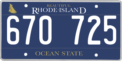 RI license plate 670725
