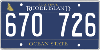 RI license plate 670726