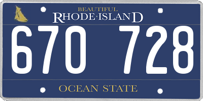 RI license plate 670728