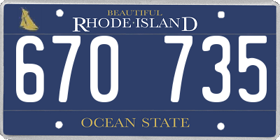 RI license plate 670735