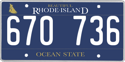 RI license plate 670736