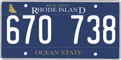 RI license plate 670738