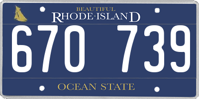 RI license plate 670739