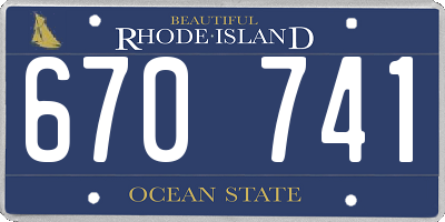 RI license plate 670741