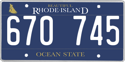 RI license plate 670745