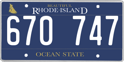 RI license plate 670747