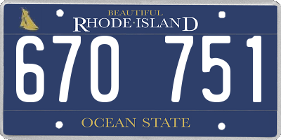 RI license plate 670751