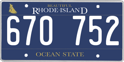 RI license plate 670752