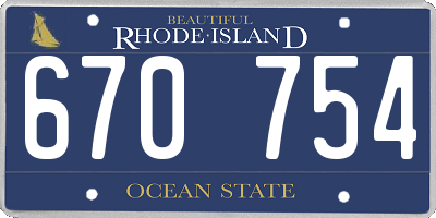 RI license plate 670754
