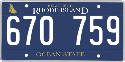 RI license plate 670759