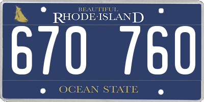 RI license plate 670760