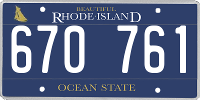 RI license plate 670761
