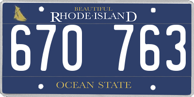 RI license plate 670763